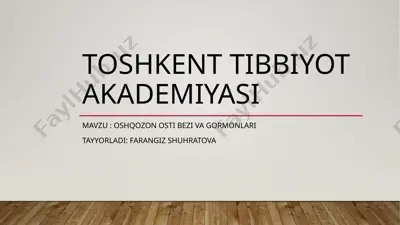 oshqozon osti bezi — PPTX