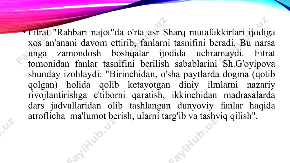 orida bayon qildik. shu o’rinda bu azizlarga «tavakkal» so’zining ma’nosini va foydalarini aytib o’tsak. tavakkal ham amal bilan birgadir, harakatsiz tavakkal ham harakatsiz duoga o’xshab foyda bermaydi. ushbu oyati karima bilan alloh rasuliga murojaat qilib: «ishlarda avval sahobalaring bilan maslahatlashib, bir natijaga kelingach, bu ishni bajarish uchun xudoga tavakkal qilib bel bog’la», – demoqda. albatta, bu hayot jangu jadal maydonidir, unda har bir shaxs, har bitta qavm o’z turmushlarini yaxshi ta’minlashlari uchun harakat qilib kurashishlari lozim. bularsiz biror narsaga erishib bo’lmaydi. masalan, har birimiz ham uyga kirib olib, necha kun och-nahor o’tirsak ham, ko’chaga chiqib harakat qilmas ekanmiz, uyning shiftidan bir lagan kabob o’z-o’zidan kelib tushmaydi. oqibat esa ochlikdan halok bo’lishimiz mumkin. kim buni inkor qilar ekan, demak, tajribasi yo’q ekan. agar harakatsiz tavakkaldan foyda bo’lganda edi, rasuli sollallohi alayhi vasallam kofirlarga qarshi bir jangda o’z qo’llari bilan handaq qazimagan bo’lar edilar. adib "rahbari najot", "mavludi sharif yoxud mur'oti xayrul …