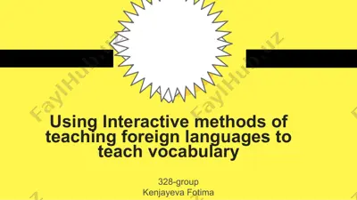interactive methods of teaching foreign languages — PPTX