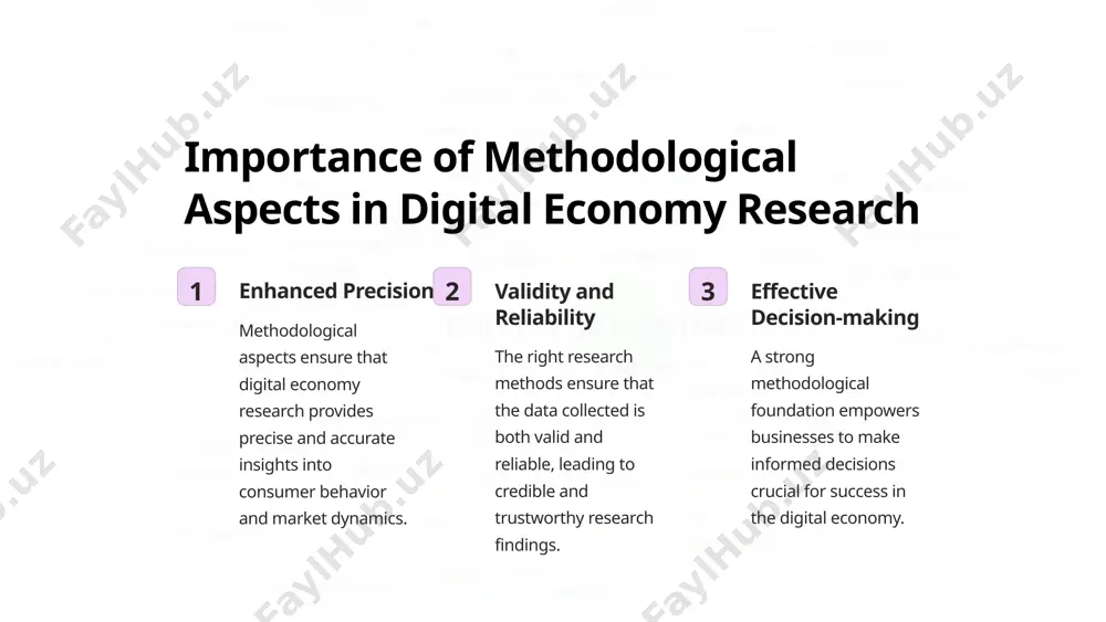 onomy data in meaningful ways. 5 ethical considerations in digital economy research 1 privacy protection ensuring individuals' privacy rights are respected when collecting and handling digital economy data is crucial. 2 data security implementing robust security measures to safeguard sensitive digital economy data and prevent unauthorized access. 3 transparency providing clear and detailed information about the purpose and use of data to maintain trust and integrity in research activities. 6 challenges and limitations in conducting research in the digital economy data integrity ensuring accurate representation and quality of digital economy data adds complexity to research efforts. rapid technological changes keeping pace with the ever-evolving digital landscape presents ongoing challenges in research and analysis. network security vulnerabilities and threats in digital networks can impact the integrity of research data and outcomes. 7 best practices for conducting research in the digital economy thorough planning developing comprehensive research strategies, including methodological considerations, prior …