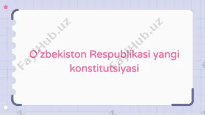 o’zbekiston respublikasi yangi konstitutsiyasi — PPTX