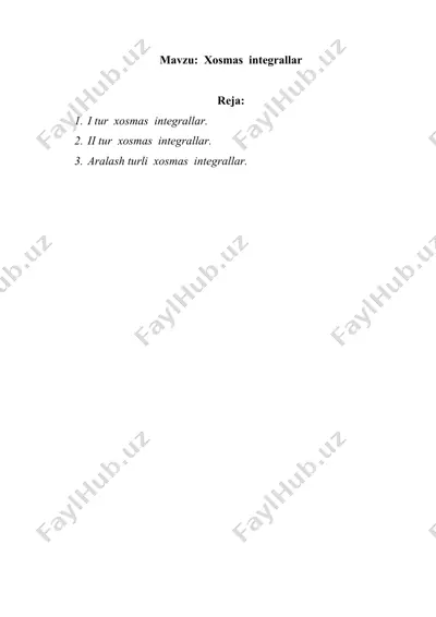 xosmas integrallar — DOCX