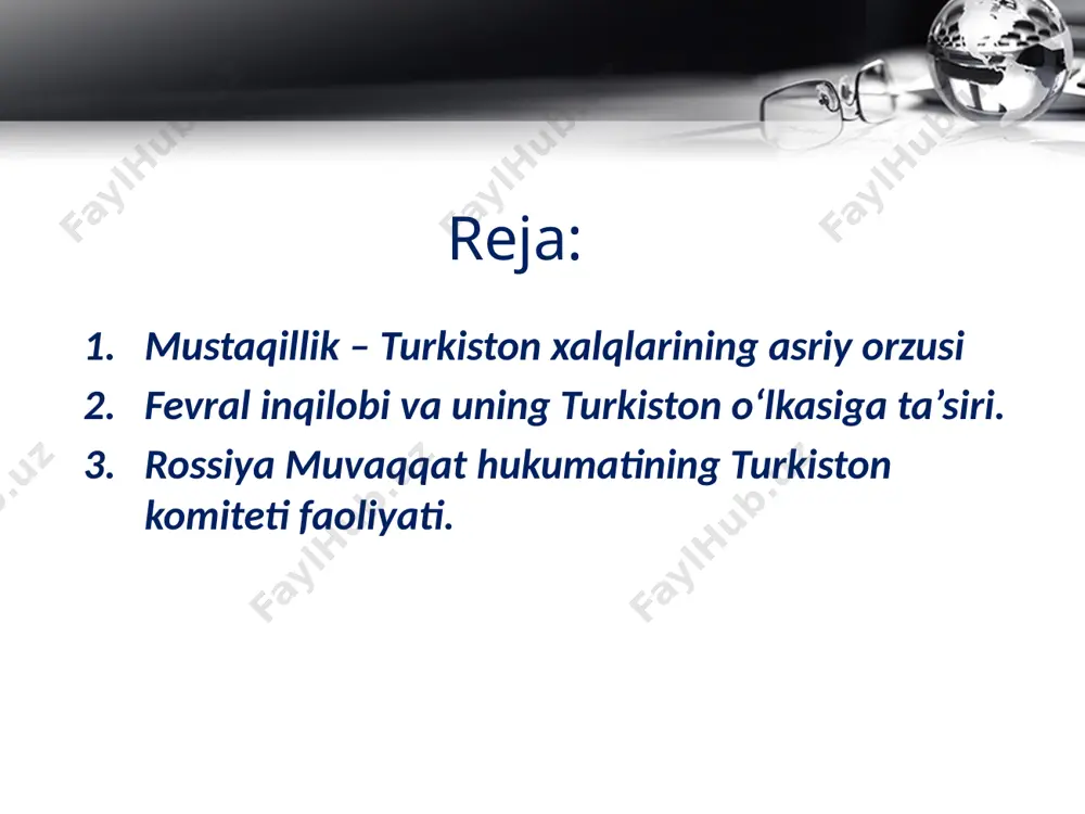 y voqealardan biri 1917-yil 27-fevralda (yangi hisob bilan 12-martda) bo‘lgan rossiyadagi fevral inqilobidir. fevral inqilobi rossiya imperiyasi hududida samoderjaviyega barham berdi, imperator (podsho) ning cheksiz hukmronligi tugadi. rossiya imperatori nikolay ii o‘z ixtiyori bilan 2-mart kuni taxtdan voz kechdi. rossiya imperiyasi poytaxti petrogradda bu paytda mitinglar va qo‘zg‘olonlar boshlanib, u fevral inqilobi g‘alabasi bilan yakunlandi. rossiya imperatori nikolay ii petrogradda davlat dumasining muvaqqat komiteti tuzildi. ishchi va soldat deputatlari soveti saylandi. 1-mart kuni moskvada, mart oyida butun mamlakatda yangi hokimiyat o‘rnatildi. rossiyadagi muvaqqat hukumatga georgiy lvov (1917-yil mart – iyul) va aleksandr kerenskiy (1917-yil iyul – oktyabr) boshchilik qilishdi. fevral inqilobi turkiston o‘lkasi musulmon aholisini siyosiy jihatdan uyg‘otishda, demokratik o‘zgarishlarga boshchilik qilmoqchi bo‘lgan yangi kuchlarning siyosat maydoniga chiqishida muhim ahamiyat kasb etdi. jadidlar vujudga kelayotgan milliy demokratik kuchlarning o‘zagi bo‘lishdi. ular mintaqa tub xalqlarining taraqqiyot va mustaqillik to‘g‘risidagi o‘z g‘oyalarini fevral inqilobi g‘oyalari bilan bog‘lab, o‘zlari e’lon qilgan tamoyillarni amalga …