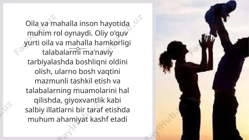 adova zarifa tomonidan bajarilgan tadqiqot ishi juda dolzarb va ahamiyatlidir. o’zbekiston respublikasining “kadrlar tayyorlash milliy dasturi”da «o’zluksiz ta’limni fan va ishlab chiqarish bilan integrasiyalashtirishning puxta mexanizmini ishlab chiqish va joriy etish» zururligi alohida ta’kidlangan. ta’lim jarayonida integrasiyalashgan fan dasturlaridan foydalanish jamiyatimizda sodir bulayotgan ilmiy texnika va ijtimoiy-iqtisodiy taraqqiyotning shiddatli sur’atlariga bog’liq. u ta’lim oluvchi shaxsni barkamol bo’lib shakllanishiga, yosh avlodni yuksak ma’naviyatli, ona vatanga va xalqiga sadoqat ruhida tarbiyalashga kumaklashadi. ijtimoiy institutlar integrasiyasi talabalar ma’naviyatini yuksaltirishni ta’minlaydigan tizimning komponentlarini o’zaro bog’liqligi va o’zviyligi kabi xususiyatlarni yuzaga keltiradi. ilmiy pedagogik adabiyotlarda integrasiyani tizim tashkil etuvchi omillari sifatida g’oya, hodisa, tushuncha, predmet va x.klar muhokama qilingan o’zbekiston milliy universiteti o’qituvchisi x.r.maxmudova “yoshlar tarbiyasida ommaviy axborot vositalarning roli” mavzusidagi maqolasida respublikamizdagi ommaviy axborot vosita (oav)lari jamiyatimiz ijtimoiy-siyosiy hayotida hamda yetakchi o’rin tutib borayotganligini, gazeta va jurnallar, radio va televideniye bugungi kunda yoshlar uchun o’ziga xos aloqa vositasi hamkorlik ko’zgusi, haqiqat jarchisi bo’lib xizmat …