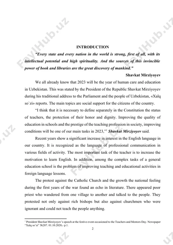 the complex tasks of a general education school is the problem of improving teaching and educational activities in foreign language lessons. the protest against the catholic church and the growth the national feeling during the first years of the war found an echo in literature. there appeared poor priest who wandered from one village to another and talked to the people. they protested not only against rich bishops but also against churchmen who were ignorant and could not teach the people anything. although chaucer was the most dominating literary figure in the middle english literature and his great works constitute the bulk of its glory, the literary history of his age contains some other significant literary works. those works, of course, are not comparable with chaucer’s masterpieces, yet they are found to have shared in the contribution to the enlargement of english literature and the preparation for the renaissance. it …