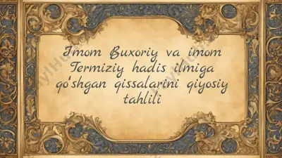 imom buxoriy va imom termiziy qissalari tahlili — PPTX