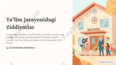 ta'lim jarayonidagi ziddiyatlar — PDF