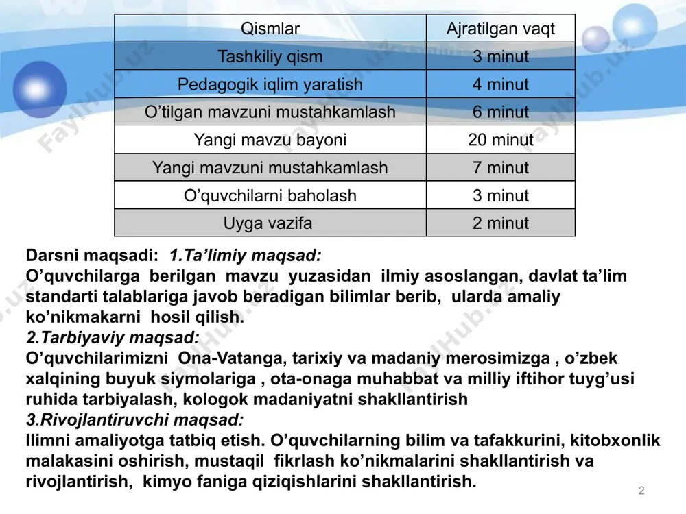 kislotaga rux, temir yoki qalay ta'sirida "sun'iy havo" (o'sha paytda gazlar ko'pincha shunday nomlangan) oldi. kavendishning "havosi" oddiy atmosfera havosining modifikatsiyasi emas, balki butunlay mustaqil modda bo'lib chiqdi. u yaxshi yondi, shuning uchun uni "yonuvchi havo" deb atashgan. g.kavendish vodorodning kashfiyotchisi hisoblanadi. ammo faqat 1784 yilda a. lavoisier bu "havo" suvning bir qismi ekanligini isbotladi va unga gidrogeniy nom berdi, ya'ni. "suvni tug'ish""vodorod". vodorodning kashfiyoti jismoniy xususiyatlar vodorodma'lum bo'lgan barcha moddalarning eng engili (havodan 14,4 baravar engil),bu rangsiz gaz, ta'msiz va hidsiz, mos ravishda -252,6 ° c va -259,1 ° s da qaynaydi (suyuqlanadi) va eriydi (qattiqlashadi) (faqat geliyning erish va qaynash nuqtalari pastroqdir). barcha gazlar ichida vodorod eng yuqori issiqlik o'tkazuvchanligiga ega, u suvda ozgina eriydi, lekin u ko'plab metallarda (ni, pt, pd va boshqalar), ayniqsa palladiyda yaxshi eriydi (1 hajm pd uchun 850 hajm). suyuq vodorod juda engil va suyuq. sanoatda: 2nacl + 2h2o→h2↑ + 2naoh + cl2 …