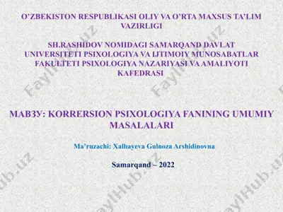 korreksion psixologiya — PPTX