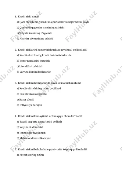 kredit riski — DOCX