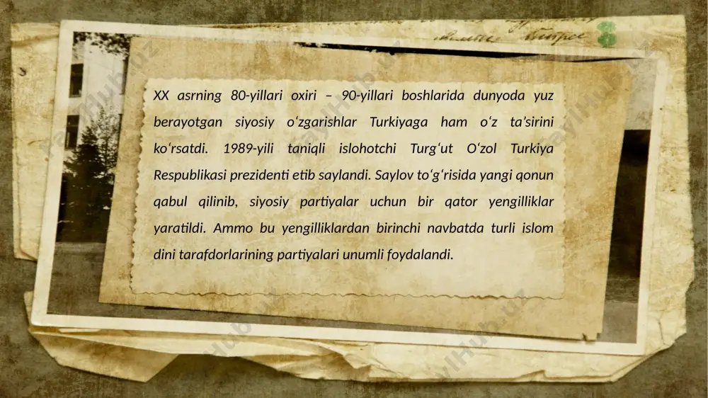 bo‘lgan ayrim jurnalistlarning fikricha, bu sud jarayoni mamlakatda o‘z mavqeyini mustahkamlashga intilayotgan hukumat tomonidan uyushtirilgan ig‘vo edi. shu davrdan turkiya suriyadagi voqealarga faol aralasha boshladi. suriya bilan chegaradosh diyorbakir aviabazasiga f–16 qiruvchi samolyotlar joylashtirildi. nato ham turkiyani qo‘llashga tayyorligini bildirdi. 2014-yili bo‘lib o‘tgan prezidentlik saylovlarida r. erdo‘g‘on turkiya respublikasi prezidenti etib saylandi. bu turkiyada prezident bevosita xalq tomonidan saylangan birinchi saylov edi. ilgari prezident parlament tomonidan saylangan. referendumda aholi prezidentning xalq tomonidan to‘g‘ridan to‘g‘ri saylanishi uchun ovoz bergandan so‘ng 2012-yili bu haqda qonun qabul qilindi. 2015-yilning ikkinchi yarmida suriyada ishidga qarshi antiterrorchilik operatsiyasida ishtirok etayotgan rossiyaning su-24 harbiy samol yoti turkiya tomonidan urib tushirildi. bu ikki mamlakat o‘rta sidagi munosa batlarni murakkablashtirdi, rossiya turkiyaga qarshi iqtisodiy sanksiyalar e’lon qildi. 2016-yili turkiya harbiylari navbatdagi davlat to‘ntarishini amalga oshirishga urinib ko‘rdi. bir qator harbiy qismlar anqara, istanbul, marmaris, ko‘nya va malate shaharlarida strategik muhim obyektlarni o‘z nazoratiga olishga urindi. istanbul shahridagi prezident …