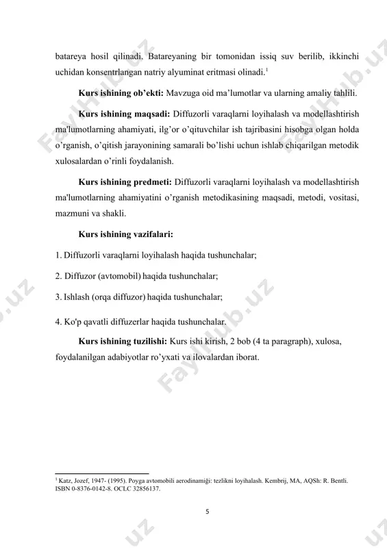 babli, to'g'ri bajarilgan taqdirda, quvvat manbai ishlab chiqariladi. old diffuzorlar ham mavjud (ayniqsa) le mans prototiplari yoki shunga o'xshash mashinalar); ammo, ular havo kuchi bilan faqat momentum almashinuvidan hosil bo'ladi, chunki ularni haydash uchun hech narsa yo'q. noto'g'ri ishlab chiqilgan old diffuzor mashinaning old tomoniga past bosimli hududni yaratishi mumkin, bu esa uning orqasidagi havoni pasaytiradi va pastki qismning qolgan qismining samaradorligini pasaytiradi. old diffuzorlar, odatda, avtoulovdan qolgan qismga ta'sir qilmasligi uchun havoni uzoqlashtiradilar. havo kanal orqali chiqarilishi yoki oldingi g'ildiraklar yaqinida chiqarilishi mumkin. in'ektsiya qilish egzoz orqa difüzörde, shuningdek, avtomobil ostidan havo chiqarishga yordam berishi mumkin. egzoz gazlari chegara qatlamini samarali ravishda quvvatlantirib, past bosimli, tez harakatlanadigan havo oqimining bosimini diffuzordan chiqishda atrof-muhit atmosfera bosimiga qaytarishga yordam beradi. ushbu tez harakatlanadigan havo diffuzerni tezroq evakuatsiya qilishga yordam beradi, bu esa pastki qismdagi bosimni pasayishiga yordam beradi. biroq, bu diffuzerni vosita tezligiga nisbatan sezgir qiladi. haydovchi o'chirganda gaz, egzoz oqimi …
