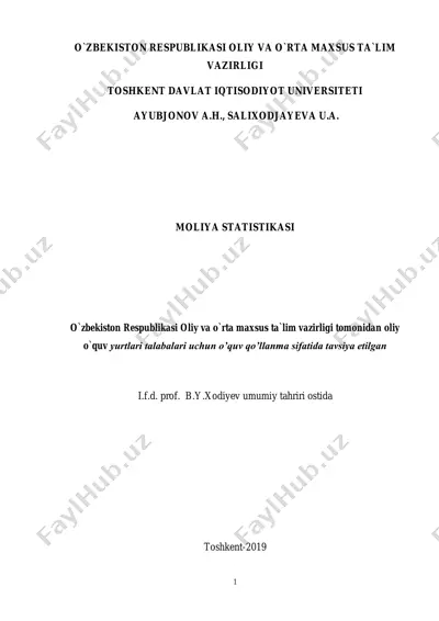 moliya statistikasi — PDF