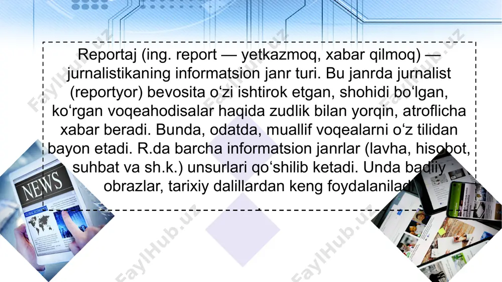 jurnalistikada janrlarning o'rni - Page 5