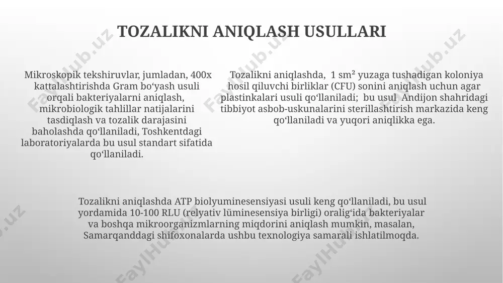 tibbiyotda jihozlar tozaligi va uni aniqlashda qo'llaniladigan analitik usullar - Page 5