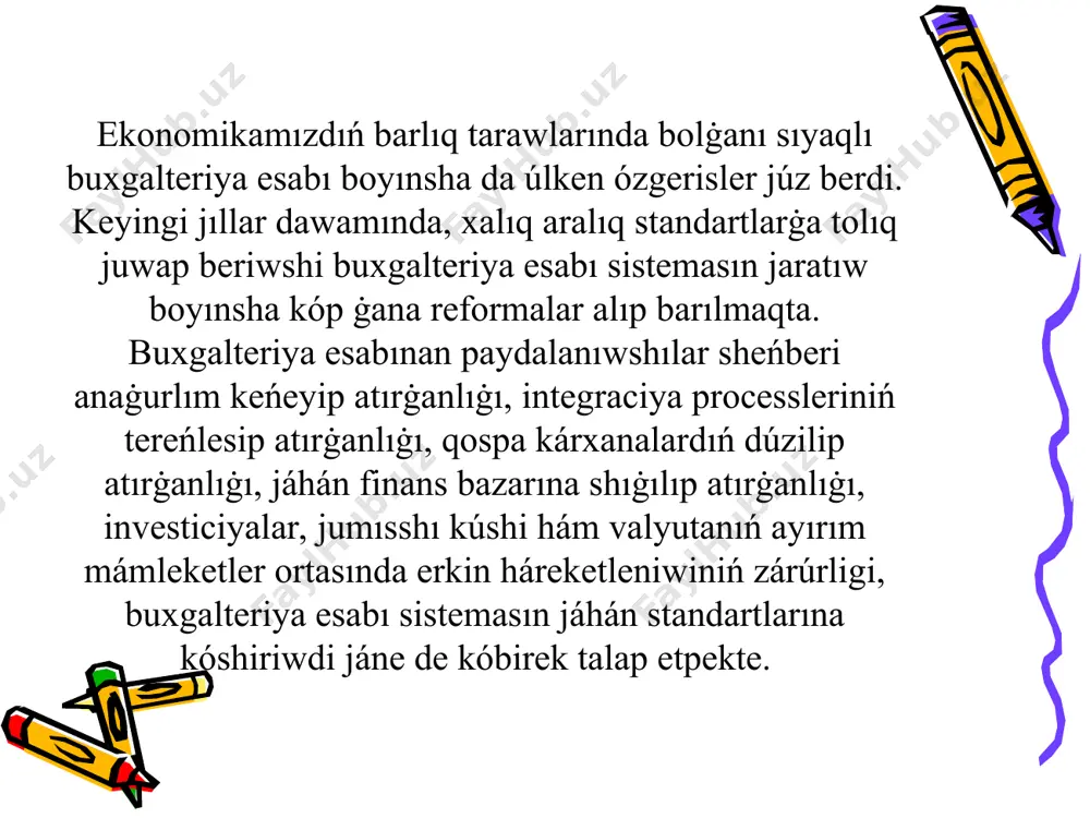 tırıwshı arnawlı shtamp qoyılǵan talapǵa muwapıq rásmiylestirilgen hújjetler (tólew qaydnomai, pul beriw tuwrısında arza, schyotlar hám b.) boyınsha beriledi. pul shek dáptershesi esap -kitap schyotidan ol jaǵdayda kórsetilgen naq pulni beriw tuwrısında kárxananıń bankke bergen buyrıǵı bolıp esaplanadı. mıynet haqı, pensiya pensiya, sıylıqlar tólengende hár bir alıwshına kassa shıǵın orderi strukturastan tólew qaydnomai boyınsha tolıqnadı. mıynet haqı tarqatılǵannan keyin tólew qaydnomai boyınsha ulıwma tólengen summaǵa buxgalter kassa shıǵın orderi dúzedi. kassa orderlari boyınsha pul qabıllawhám tólew tek hújjetler dúzilgen kúni ámelge asıriladı. barlıq kassa tabıs hám shıǵın orderlarini buxgalter kassa tabıs hám shıǵın hújjetlerin dizimge alıw jurnalına jazıp (ko-3-forma ) kassirga beriledi. pul alınǵannan yamasa berilgeninen keyin kassir asıǵıslıq menen tabıs hám shıǵın orderlariga qol qóyadı hám de olarǵa qosımsha etilgen hújjetlerge sánesin kórsetip shtamp yamasa qolda : tabıs hújjetlerine - «alındı», shıǵın hújjetlerine - «tolıqndi» dep belgi qóyadı. hár kúni jumıs waqtı tawsılǵannan keyin kassir kúnlik operatsiyalar jıynanıp, kassada …