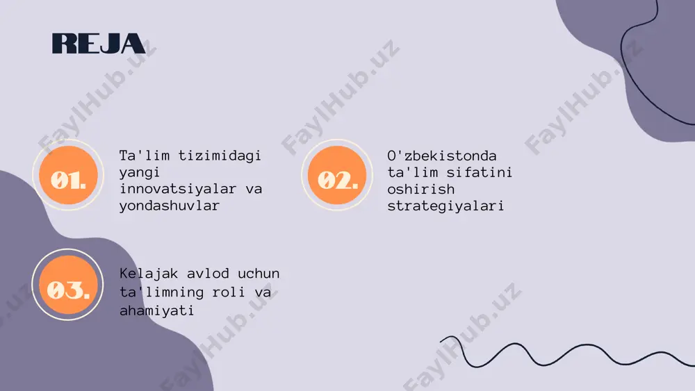 kiritilgan. bu modellar ta'limda qiziqishni oshirib, o'quvchilarning ijodkorlik va tanqidiy fikrlash qobiliyatlarini rivojlantirishga yordam beradi. ularning ta'lim jarayoniga ta'siri o'quvchilarning motivatsiyasini oshirish va amaliy bilimlarni qo'llashda yanada samarali bo'lishiga olib keladi. shu bilan birga, yangi ta'lim modellaridan foydalanish, ta'lim sifatini oshirib, o'quvchilarni kelajakda muvaffaqiyatli bo'lishga tayyorlaydi. ta'limni rivojlantirish uchun zarur qadamlar o'qituvchilarning malakasini oshirish, zamonaviy o'quv materiallarini joriy etish va ta'lim tizimining infratuzilmasini yaxshilashni o'z ichiga oladi. bu jarayonlar, shuningdek, yangi ta'lim modellarining muvaffaqiyatli amalga oshirilishini ta'minlaydi. ta'lim sifatini oshirish: kirish o'zbekistonda ta'lim sifatini oshirish strategiyalari mamlakat rivojlanishining muhim jihatlaridan biridir. ta'lim sifatini yaxshilash uchun joriy etilayotgan yangi tashabbuslar, jumladan, o'qituvchilar malakasini oshirish, zamonaviy ta'lim metodlarini joriy etish va maktab infratuzilmasini yangilash kabi qadamlarni o'z ichiga oladi. ushbu tashabbuslar, nafaqat ta'lim sohasida, balki butun jamiyatda ijobiy o'zgarishlarni ta'minlashga qaratilgan. ta'lim sifatini oshirish strategiyalari asosiy strategiyalar o'zbekistonda ta'lim sifatini oshirish uchun bir qancha asosiy strategiyalar ishlab chiqilgan. bu strategiyalar o'qituvchilarni tayyorlash, …