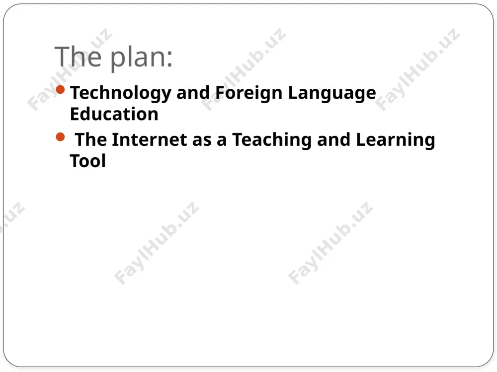 ides which, motivation is enhanced since users usually deal with more appealing and interesting materials provided by the internet. mark warschauer claims that the internet is a virtual library that has a huge amount of valuable information for teaching and learning. 8 searching through the web exposes students and educators to a substantial variety of tasks available in a combination of formats, such as text, graphics, audio, videos and websites .the role of educational technology in language teaching has change significantly over the last decade. previously, its use in language teaching and learning was only limited to text and simple exercises like gap filling and multiple choice drills. 9 references: dr julia ostanina-olszewska. modern technology in language learning and teaching. linguadidactica xxii. 2018 simonok valentina . modern approaches to foreign languages teaching. лінгвістичне забезпечення освітянської діяльності .2016 ur, p.a (2010)course in language teaching: practice and theory. cambridge: cupuk. 10 /docprops/thumbnail.jpeg