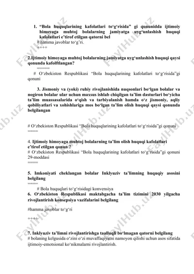 bola huquqlarining kafolatlari to‘g‘risida — DOCX
