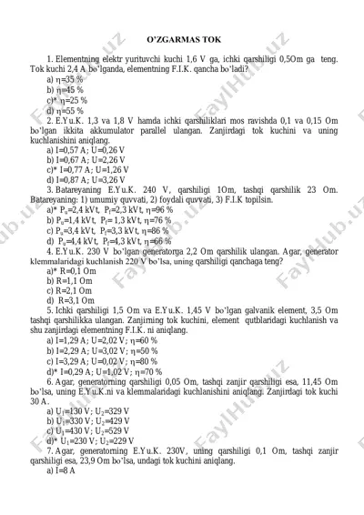 o’zgarmas tok — PDF