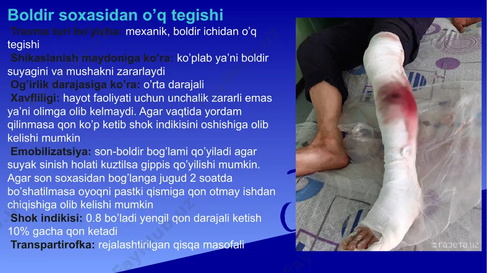 o’qotor qurollardan jarohatlanish mavzusidagi mustaqil ishi - Page 5
