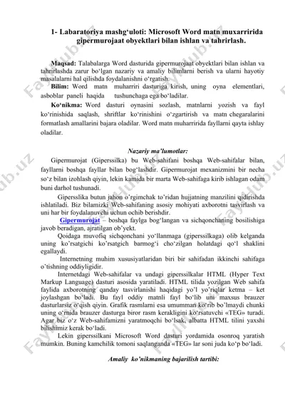 microsoft word matn muxarriri — DOCX