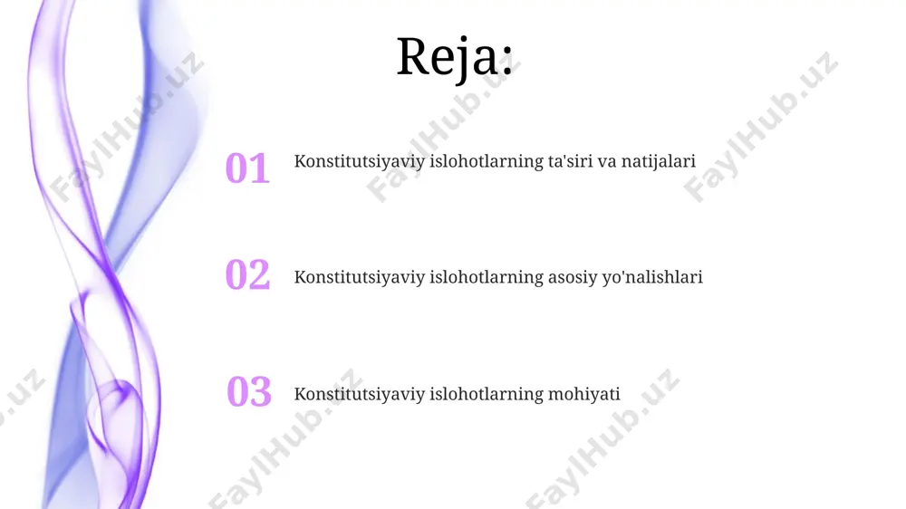 rdi, sud jarayonlarini soddalashtirdi va fuqarolarning sudga kirish imkoniyatini kengaytirdi, shu bilan birga toshkent shahri sudlarida oʻzgarishlar amalga oshirildi. adolatli sudlov tizimini rivojlantirish boʻyicha 2020-yilda 5 ta strategik yoʻnalish belgilangan boʻlib, bu oʻzbekistonning bmtning “barchaning adolatga kirishi” maqsadlariga yaqinlashishini koʻrsatadi. fuqarolik jamiyati institutlari fuqarolik jamiyati institutlarining 40% dan ortig'i xalqaro grantlar yordamida moliyalashtirilib, 2022 yilda 5 millionga yaqin loyiha amalga oshirilgan. o'zbekistonda 200 dan ortiq fuqarolik jamiyati institutlari faoliyat yuritmoqda, ularning 30 foizi toshkent shahrida joylashgan bo'lib, inson huquqlari va ekologik muhofaza masalalariga alohida e'tibor qaratadi. davlat hokimiyatining tashkil etilishi konstitutsiyaning 7-bobida belgilanganidek, o‘zbekiston respublikasining prezidenti davlat hokimiyatining yuksak vakili hisoblanib, 5 yil muddatga saylanadi va mamlakatning 12 viloyati va toshkent shahrida vakolatlarini amalga oshiradi. davlat hokimiyatining 1992-yilda qabul qilingan o‘zbekiston respublikasi konstitutsiyasi bilan 3 tarmoqqa bo‘linishi, ijro, qonun chiqaruvchi va sud hokimiyatlarining o‘zaro nazorati va muvozanatini ta’minlashga qaratilgan. korrupsiyaga qarshi kurash surxondaryo viloyatida o‘tkazilgan tadqiqotlar shuni ko‘rsatdiki, korrupsiya darajasi …