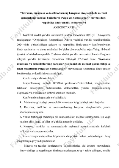 respublika ilmiy-amaliy konferensiya — DOC
