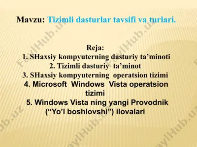shахsiykоmpyutеrning dаsturiytа’minоti — PPTX