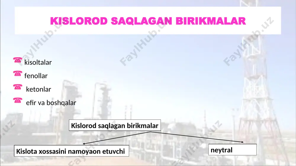 alari (– sonh2). indol karbazol benzokarbozol profirinlar bu birikmalar r1…r8 alkilli o‘rinbosarlari bilan farq qiladilar. boshqa turdagi porfirinlar ham uchrashi mumkin e’tiboringiz uchun raxmat