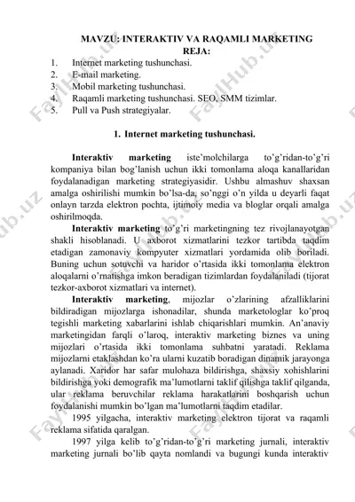 interaktiv va raqamli marketing — DOCX