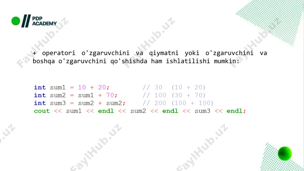 c++ dasturlash tilining asosiy operatorlari - Page 5