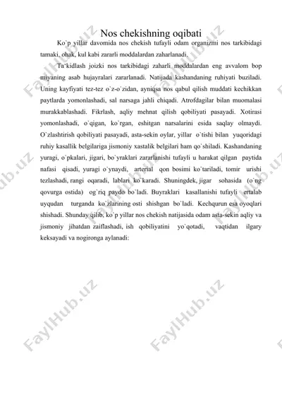 nos chekishning oqibati — DOC