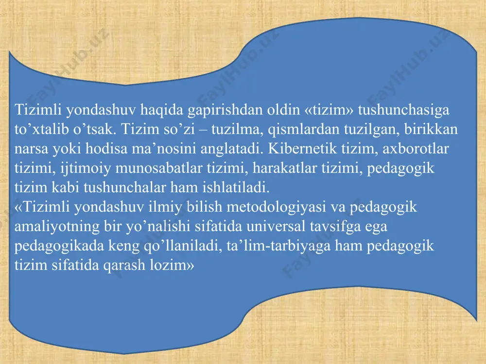 gallagan bilimi, o'zlashtirish sur’atini e’tiborga olgan holda yordam berish imkoniyati vujudga keladi. 2. o'quvchilarning tahsil olish sur’ati va bilimlarni o'zlashtirish sifati ortadi. 3. shaxsda mavjud «men» konsepsiyasining darajasi ortadi, bilimi kuchli o'quvchilarning o'zlarining qobiliyatlarini namoyon qilish, o'lashtirishi past bo'lgan o'quvchilarda bilish quvonchiga ega bo'lishiga olib keladi. 4. o'quvchilarning tahsil olishga bo'lgan qiziqishi, ehtiyoji ortadi. 5. 0‘quvchilarning har xil tabaqadagi (gomogen, geterogen) kichik guruhlarda ishlashiga imkon yaratiladi. biologiya o'qituvchisi o'qitishni differensiallashtirish uchun muayyan bir mavzu bo'yicha uch xil darajadagi: a — ijodiy, в — izlanish, с — reproduktiv xarakterdagi o'quv topshiriqlarini tuzadi. bu o'quv topshiriqlarda ikkita yo'nalish nazarda tutiladi: o'quvchilarning muayyan darajadagi bilim, ko'nikma va malakalami egallashi; 2. o'quvchilarning tahsil olishdagi mustaqilligini ta’minlash; a — variantdagi o'quv topshiriqlari o'rtacha o'zlashtiradigan o'quvchilarga mo'ljallangan bo'lib, u o'quvchilarning dts bilan me’yorlangan bilim va ko'nikmalarni egauashlarini ta’minlaydi. shuning uchun ushbu o'quv topshiriqlami bajarish bo'yicha ko'rsatmalarda e’tibomi nimalarga qaratish kerakligi, qanday xulosa chiqarish yo'llari aniq belgilab …