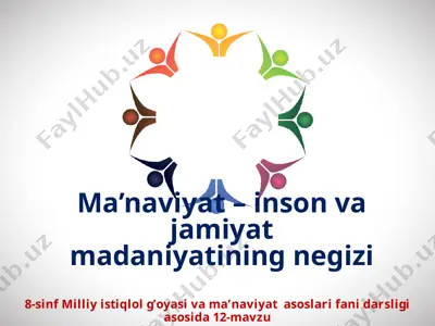ma’naviyat – inson va jamiyat madaniyatining negizi 8 - sinf — PPTX
