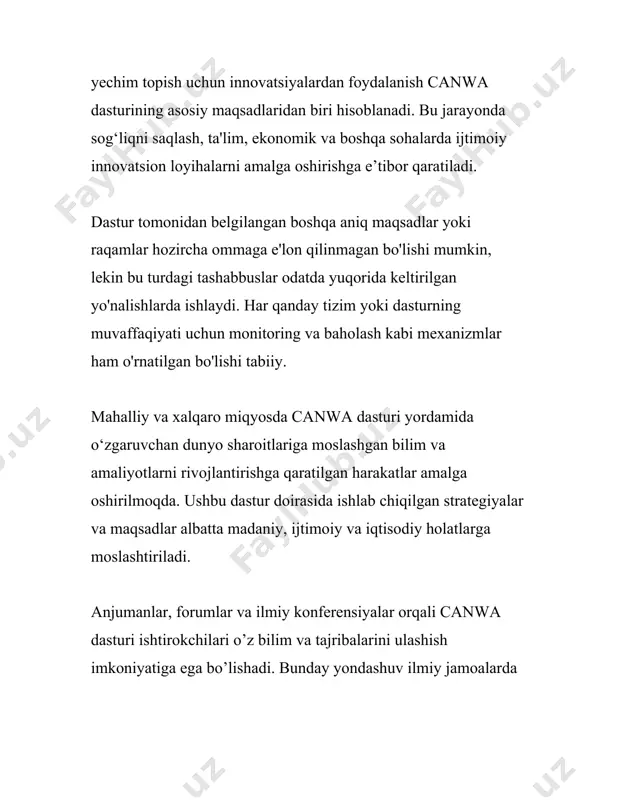 h tezligi internet bog'lanishingiz sifatiga, fayl hajmiga va server yukiga bog'liq. 3. **o'rnatish faylini ishga tushirish:** - yuklab olingan faylni ishga tushiring. bu odatda .exe yoki .dmg fayl bo'ladi. o'rnatish faylini ishga tushirganingizda, dastur o'rnatish jarayonini boshlaydi. - o'rnatish jarayonida dastur sizdan dastur joylashuvi yoki boshqa o'rnatish parametrlarini tanlashni so'rashi mumkin. 4. **litsenziya shartlarini qabul qilish:** - aksariyat dasturlar o'rnatish jarayonida litsenziya shartlarini qabul qilishni talab qiladi. litsenziya shartlarini o'qish va qabul qilish zarur. bu shartlar dasturdan qanday foydalanish mumkinligini belgilaydi. 5. **dastur o'rnatishni tugatish:** - o'rnatish tugagandan so'ng, dastur odatda avtomatik ravishda ishga tushiriladi yoki ushbu imkoniyatni taklif qiladi. ba'zi hollarda kompyuterni qayta ishga tushirish talab qilinishi mumkin. 6. **dasturga kirish va dastlabki sozlash:** - dasturni birinchi marta ochganda, sizdan foydalanuvchi hisob qaydnomasini yaratish yoki mavjud hisob qaydnomasiga kirish so'ralishi mumkin. - avval dasturiy ta'minotning tili va interfeys sozlamalarini o'rnating. bu dasturdan qulayroq foydalanish imkoniyatini beradi. 7. **yangilanishlarni tekshirish:** …