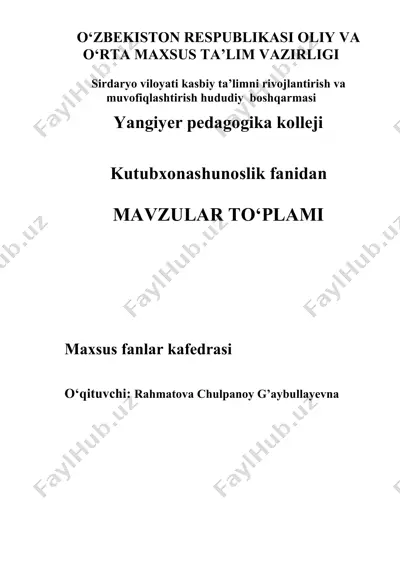o‘qitish materiallari — DOC