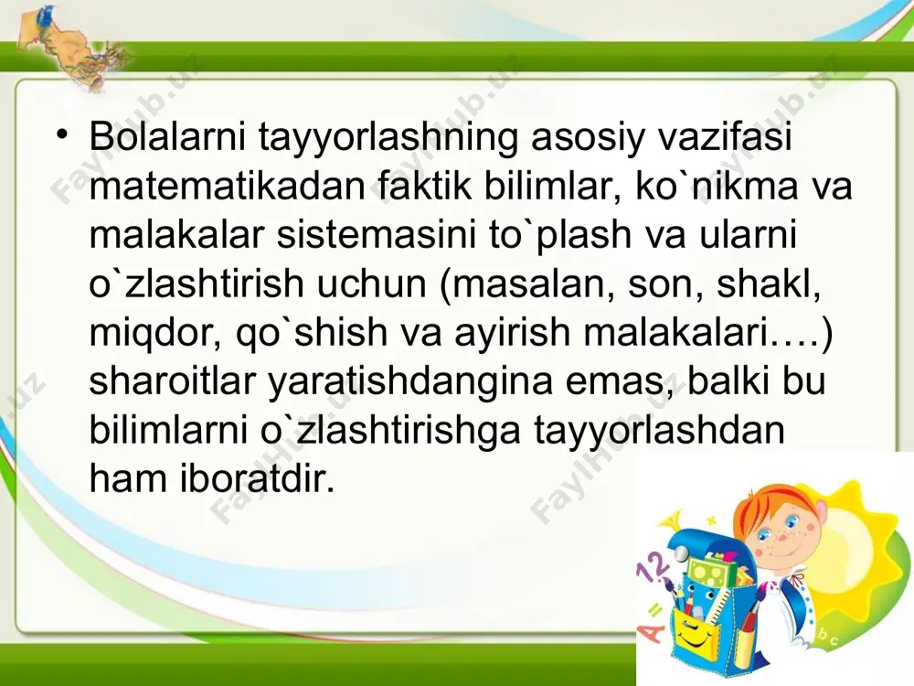 boshlang`ich sinf oxirida o`quvchilarga mavjud bo`ladigan bilim malaka va ko`nikmalar - Page 3