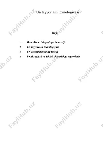 un tayyorlash texnologiyasi — DOC