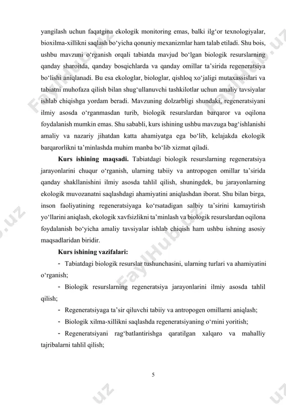 (qarigan toʻqimalar o‘rniga yangisining hosil boʻlishi) boʻladi. fiziologik regeneratsiya koʻproq uchraydi (masalan, sut emizuvchilarda qon va ayrim epiteliy hujayralarining yangilanib turishi). hayvonlardagi regeneratsiya turlari. regeneratsiya turli hayvonlarda turlicha rivojlangan. koʻpchilik tuban umurtqasiz hayvonlar (gʻovak tanlilar, boʻshliqichlilar)da tananing kichik parchasidan yaxlit organizm rivojlanishi mumkin. tuban umurtqalilar (suvda va quruqlikda yashovchilar, sudralib yuruvchilar), shuningdek, bir qancha yuksak umurtqasizlar (halqali chuvalchanglar, qisqichbaqasimonlar, ignaterililar)da koʻz qismlari, dum, ichak va toʻqimalar, odam va sut emizuvchilarda esa faqat ayrim toʻqimalar tiklanadi. sharoit oʻzgarganida geteromorfoz kelib chiqishi mumkin. regeneratsiya mexanizmlarini hujayraviy manbalar, hujayralararo va toʻqimalararo taʼsirlar, gormonlar va biologik faol moddalar taʼsiri, nerv va immun sistemalari, shuningdek, genetik omillar orqali tushuntirish mumkin. har xil organlar va toʻqimalar regeneratsiyasida kam ixtisoslashgan (koʻpchilik hayvonlarda) va ixtisoslashgan (tuban umurtqalilarda) hujayralar ishtirok etadi. masalan, odam va hayvonlarda suyak toʻqimasi regeneratsiyasi osteogen (suyak hosil qiluvchi), muskul toʻqimasi regeneratsiyasi yoʻldosh (satellit) hujayralar bilan bogʻliq. organizmning yoshi, moddalar almashinuvining intensivligi, endokrin va nerv sistemasi …