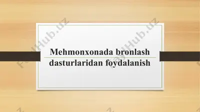 mehmonxona dabr onlash dasturlari — PPTX