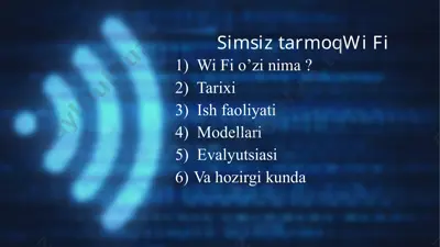 wi-fi tekhnologiyasi — PPTX