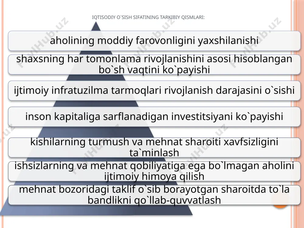 rmalar o‘rtasidagi makroiqtisodiy muvozanat ga asoslanadi. investitsiya jamg‘arma neokeynschilarning fikriga ko‘ra, bozor iqtisodiyoti sharoitida doimiy kafolatlangan o‘sish sur’atiga avtomatik ravishda erishib bo‘lmasligi sababli, ular dinamik muvozanatga erishish uchun iqtisodiyotni davlat tomonidan tartibga solish zarurligi to‘g‘risidagi xulosaga keldilar. image2.png image10.jpeg image11.jpeg /docprops/thumbnail.jpeg
