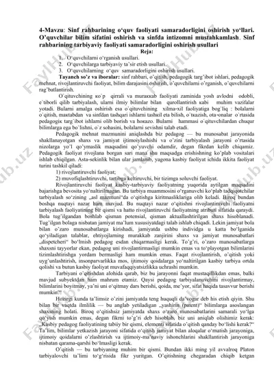 o'qitishning pedagogik targ'ibot usullari — DOC