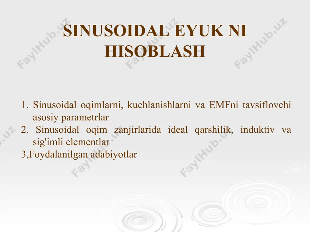 qdorlar uchun analitik ifodalar noqulay , chunki trigonometrik funktsiyalar bilan algebraik operatsiyalar noqulay hisob-kitoblarga olib keladi. i = i m sin ( ō t + ps i ), ō t funktsiyasi sifatida grafiklar bilan ifodalanadi . ushbu grafikda ps i > 0 . voltaj va emfning oniy qiymatlari xuddi shunday ifodalanadi. u = u m sin ( ō t + ps u ), e = e m sin ( ō t + ps e ) bu grafiklarda ps u <0, ps e =0 . aylanuvchi vektorlar orqali sinusoidal miqdorlarni ifodalash a=a m sin( ō t+ ps ) bino radius vektori uzunligi a m amplitudaga teng va ps burchak ostida gorizontal o'qga. bu mos yozuvlar vaqtida uning boshlang'ich pozitsiyasi bo'ladi t =0 . dastlabki oqim bosqichi ( emf, kuchlanish) ps i , ps e , ps u fazaning t = 0 vaqtidagi qiymati . boshlang'ich fazalaridagi farq deyiladi faza siljishi . …