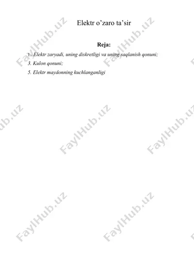 elektr o’zaro ta’sir — DOCX