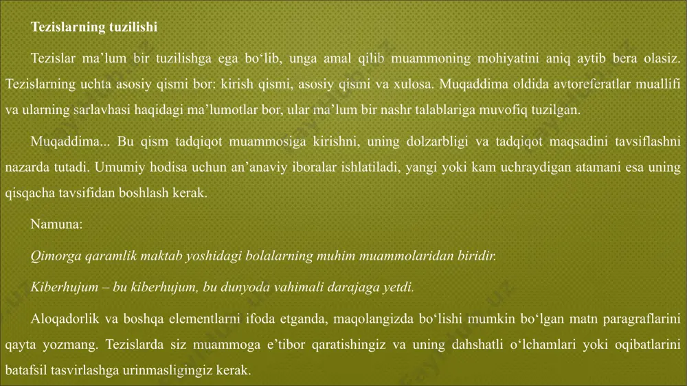 tezis yozish usullari - Page 5
