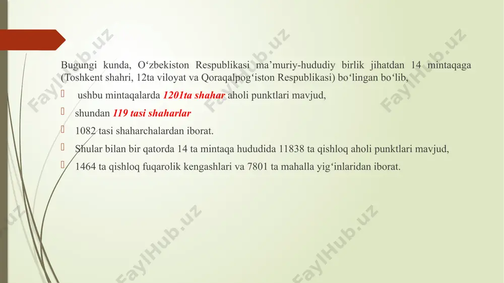 ti. prognozlarga koʻra 2050-yilda amudaryo-sirdaryo havzalaridagi suvning taqchilligi va bu taqchillik orqali qishloq xoʻjaligining samaradorligi pasayib ketishi va undan tashqari hududdagi barcha mamlakatlarning yaimga keskin taʻsir qilishi mumkin. yaimning bunday oʻsish tendensiyasida aholi jon boshiga toʻgʻri keladigan yaim hozirgi 1750 dollardan 2026-yilgacha 2800 dollargacha va 2030- yilgacha 4000 dollargacha koʻtarilishi rejalashtirilgan. 2017-2020-yillarda mamlakatimizning iqtisodiy oʻsish darajasi 18,3 foizni tashkil etib, yaim 60 mlrd. dollarga yetdi. tashqi savdo aylanmasi 2016-yildagi 24 mlrd. dollardan 2020-yilda 36 mlrd. dollarga koʻpaydi. sanoat mahsulotlari ishlab chiqarish hajmi 369 trln. soʻmni tashkil qilib, 2016-yilga nisbatan 23,4 foizga oʻsdi. natijada sanoat mahsulotlarining yaimdagi ulushi 19,5 foizdan 27,4 foizga koʻtarildi. s oʻnggi 5 yilda iqtisodiyotimiz juda katta tarkibiy oʻzgarishlarni olib bordi. sanoatning yaimdagi ulushi 19 foizdan 27 foizgacha oʻsdi va qishloq xoʻjaligining yaimdagi ulushi 30 foizdan yuqori qismidan pastga, yaʻni 25 foizgacha kamaydi. image1.png image2.png image3.png image4.jpeg image5.png image6.jpeg image7.jpeg image8.jpeg image9.png /docprops/thumbnail.jpeg