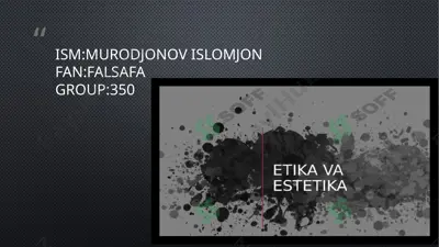 etika va estetika — PPTX