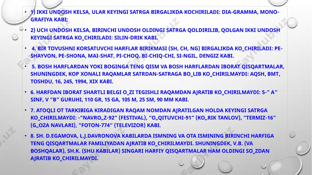 o'zbek adabiy tilida ko'chirish qoidalari - Page 5